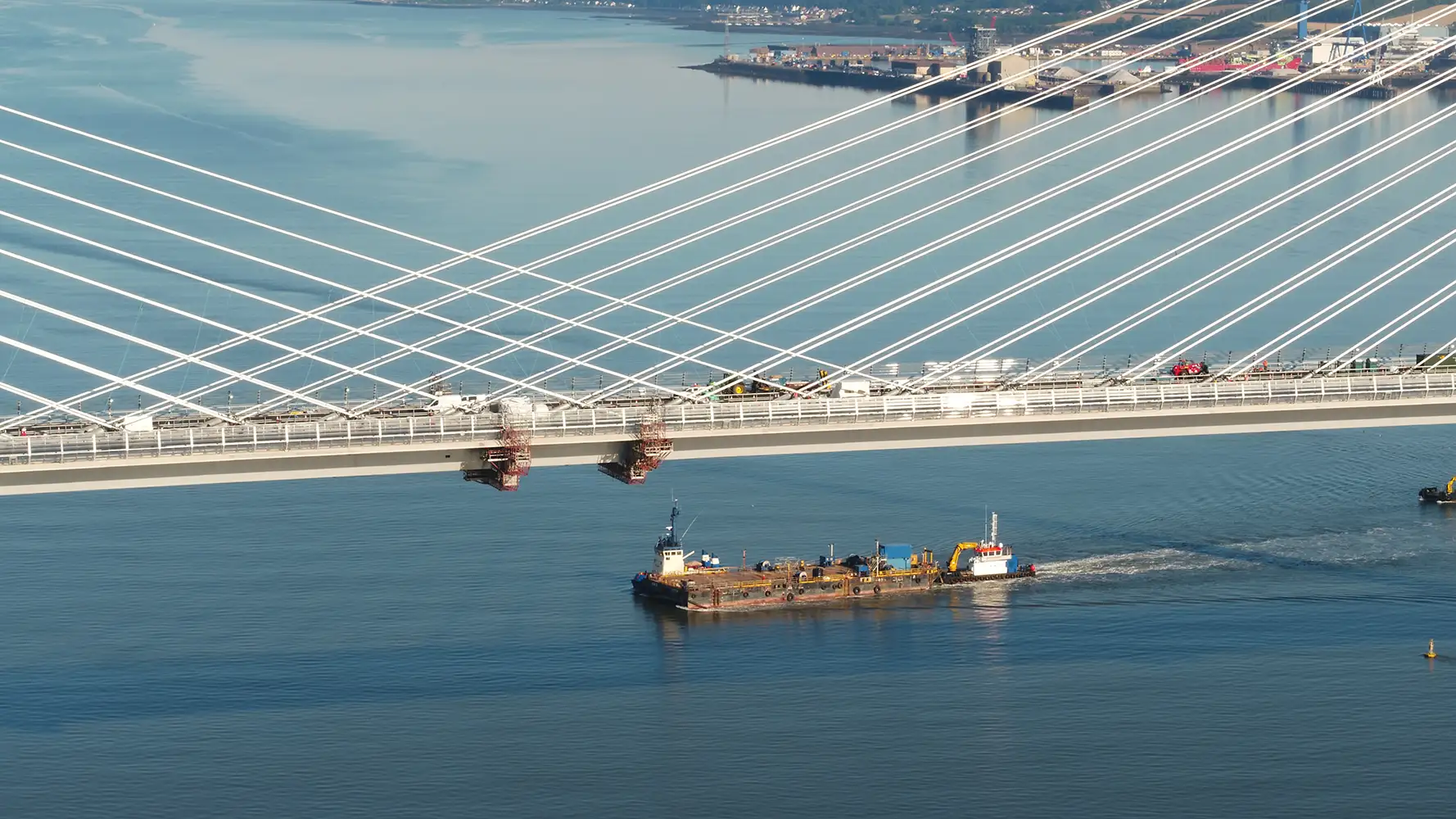 Drone Imaging and Video, picture of queensferry crossing construction taken fron drone
